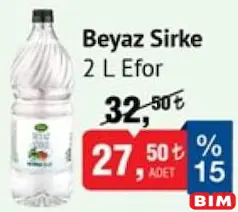 EFOR BEYAZ SİRKE 2 L fiyat ve kampanya bilgisi